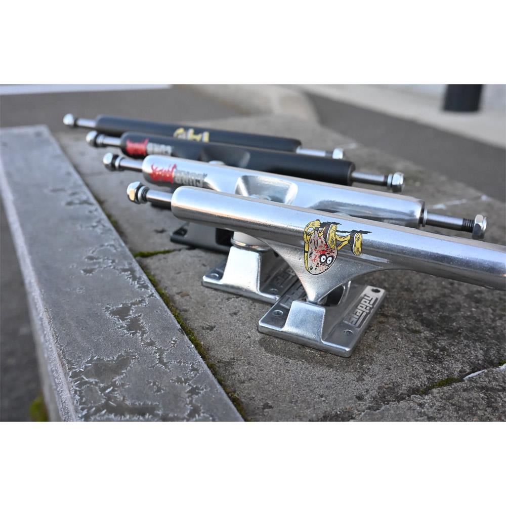 Slappy ST1 CurbKiller II Hollow Inverted KP Skateboard Trucks Polished 10"