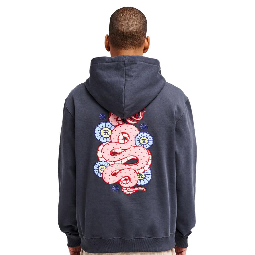 RVCA Dalas Snake Pullover Hooded Sweatshirt Garage Blue