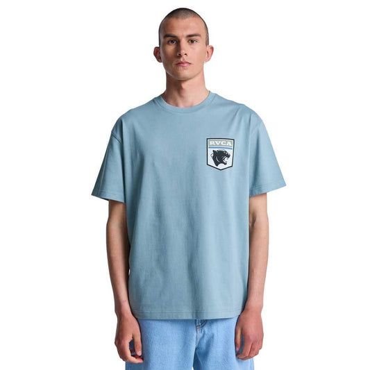 RVCA Pantero Short Sleeve T-Shirt Lead Blue