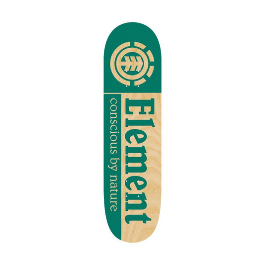 Element Team Skateboard Deck Section CBN Natural Wood Teal Green 8.25"