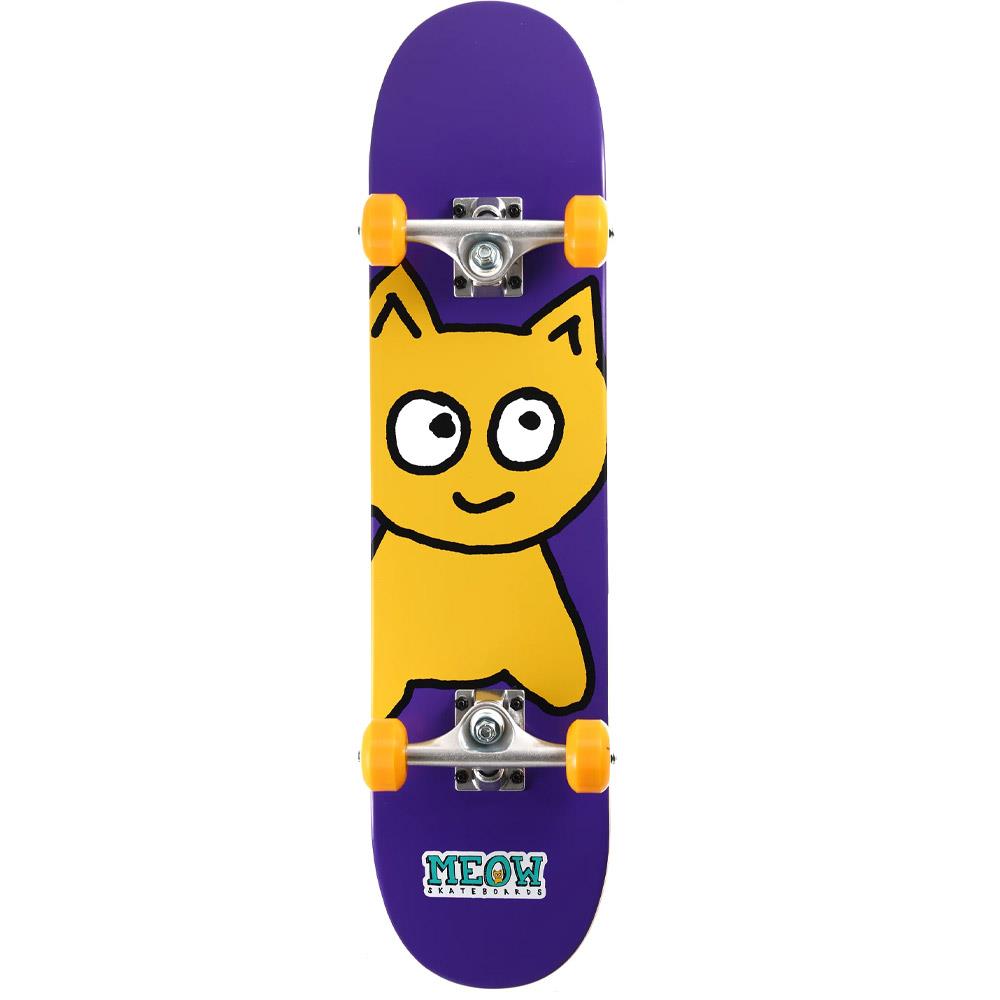 Meow Big Cat Factory Complete Skateboard Purple Soft Top 7''