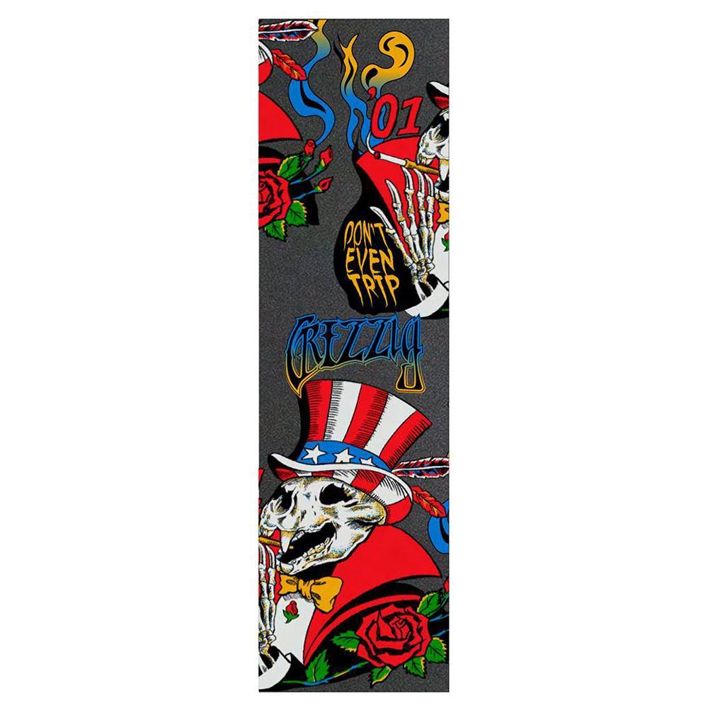 Grizzly Grip Don't Even Trip Black Black Griptape Sheet 9"