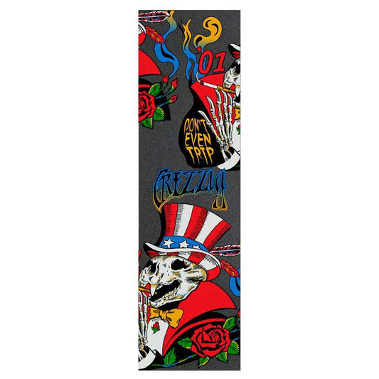 Grizzly Grip Don't Even Trip Black Black Griptape Sheet 9"