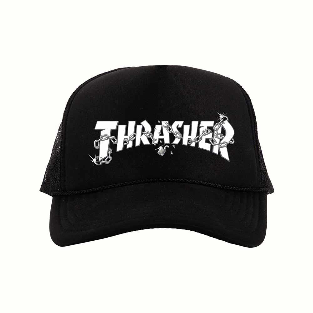 Thrasher Magazine Chains By Daniel Shepard Trucker Cap Black