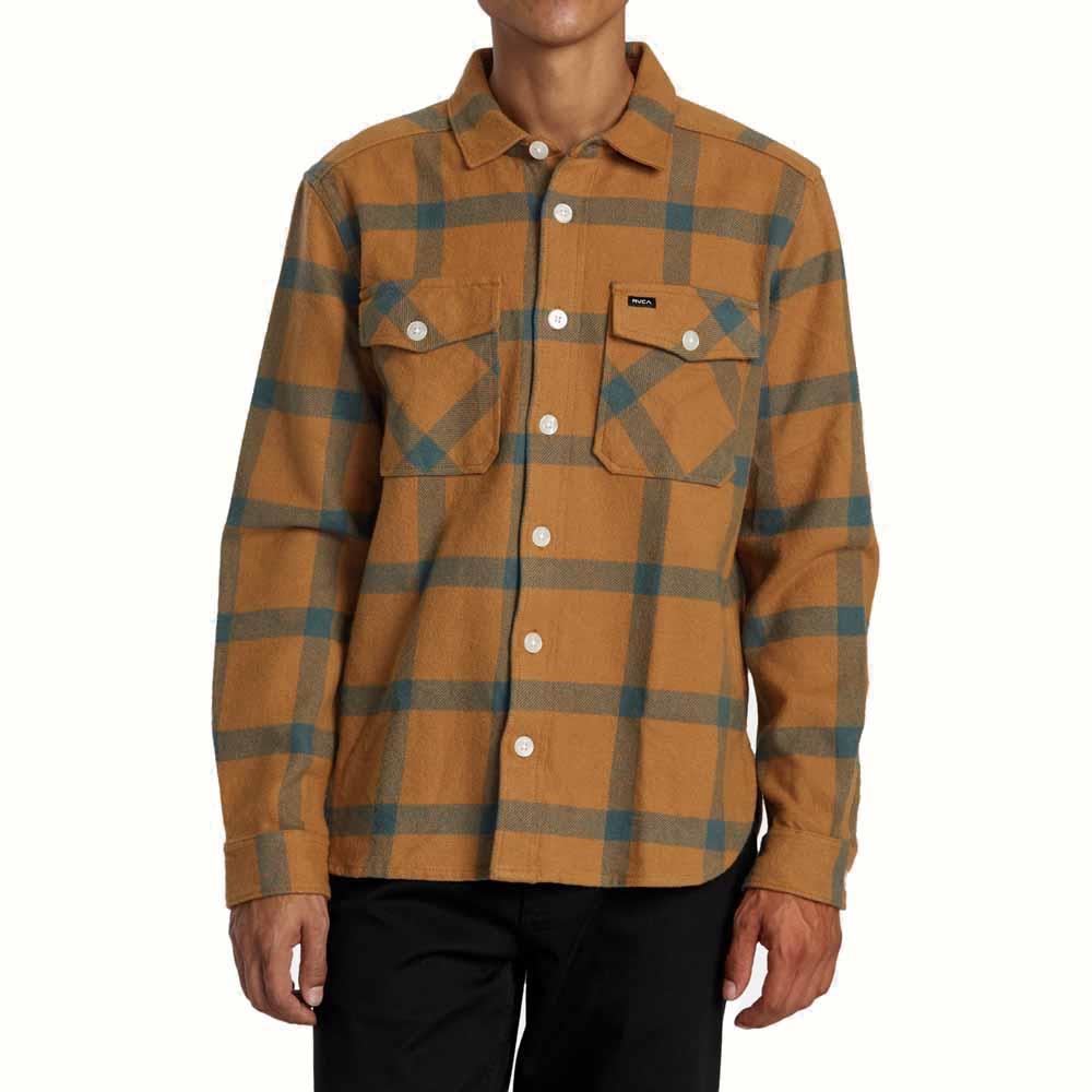 RVCA VA CPO Long Sleeve Shirt Camel Medium