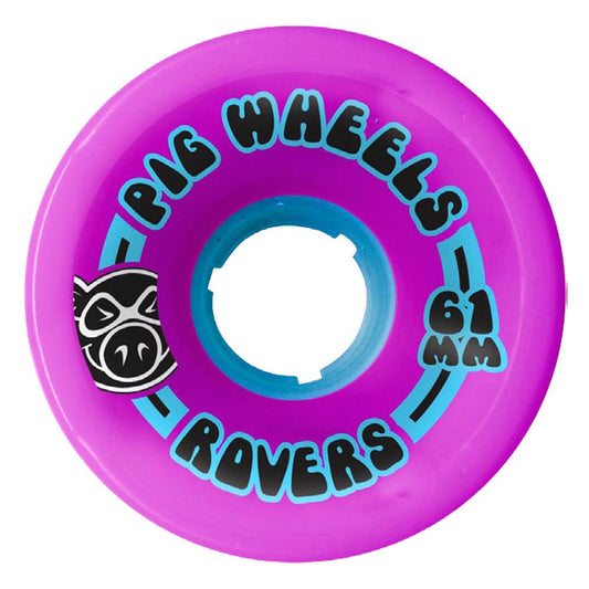 Pig Wheels Rover Skateboard Wheels Pink Blue Core 61mm 85A