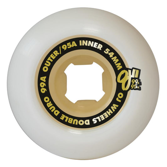 OJ Skateboard Wheels Team Double Duro Chubbies 99a White Gum 54mm