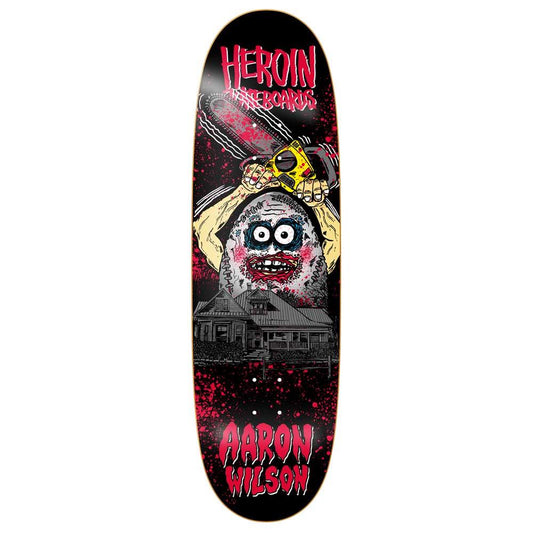 Heroin Skateboards Aaron Wilson Teggxas Chainsaw Skateboard Deck 8.88"