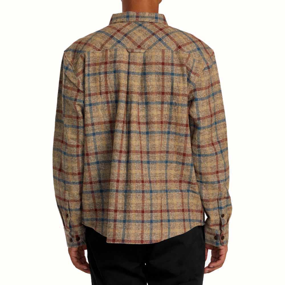 RVCA Hughes Flannel Bombay Brown Long Sleeve Shirt