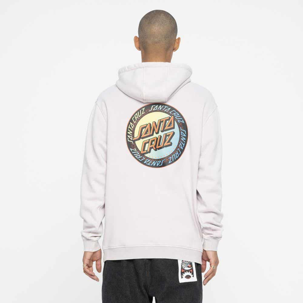 Santa Cruz Loud Ringed Dot Hooded Sweatshirt Grey Acid Wash