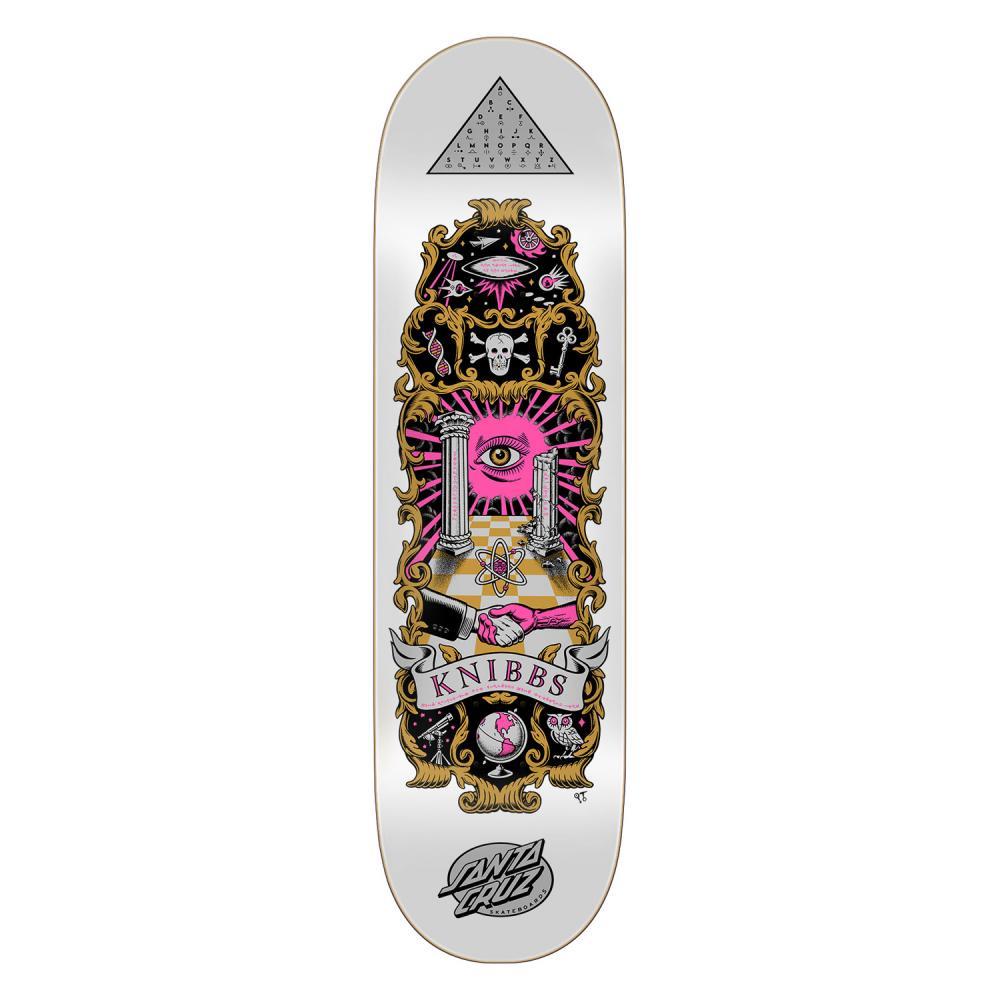 Santa Cruz Pro Skateboard Deck Knibbs Cryptic White/Pink/Yellow 8.5"