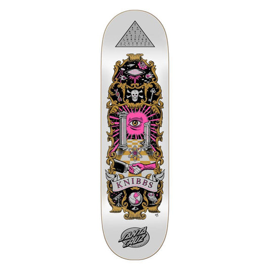 Santa Cruz Pro Skateboard Deck Knibbs Cryptic White/Pink/Yellow 8.5"