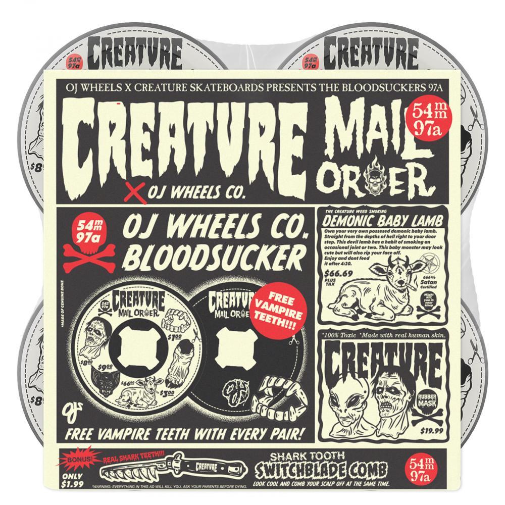 OJ Skateboard Wheels Creature Mail Order Bloodsucker Black 54mm 97a