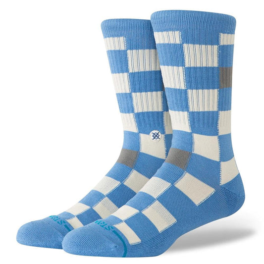 Stance Socks Chef Check Crew Capri Blue UK 7-11