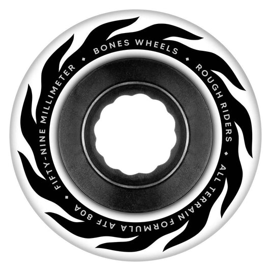 BONES™ Rough Riders Eternal Flame ATF White Skateboard Wheels 80A 59mm