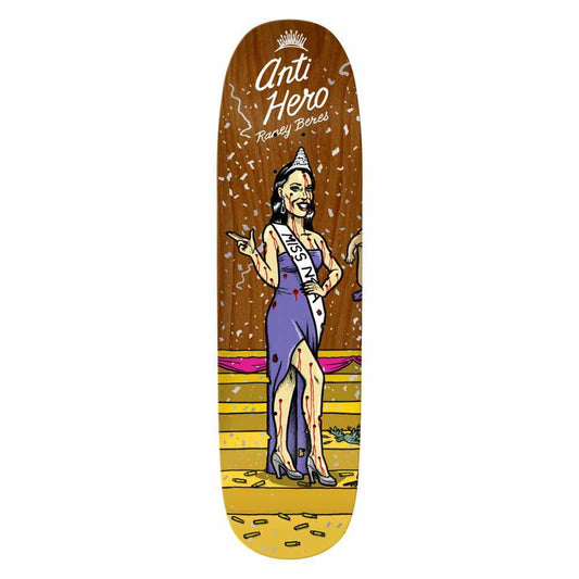 Antihero Skateboard Deck Miss Corp Greed Raney Assorted Woodstains 8.63"