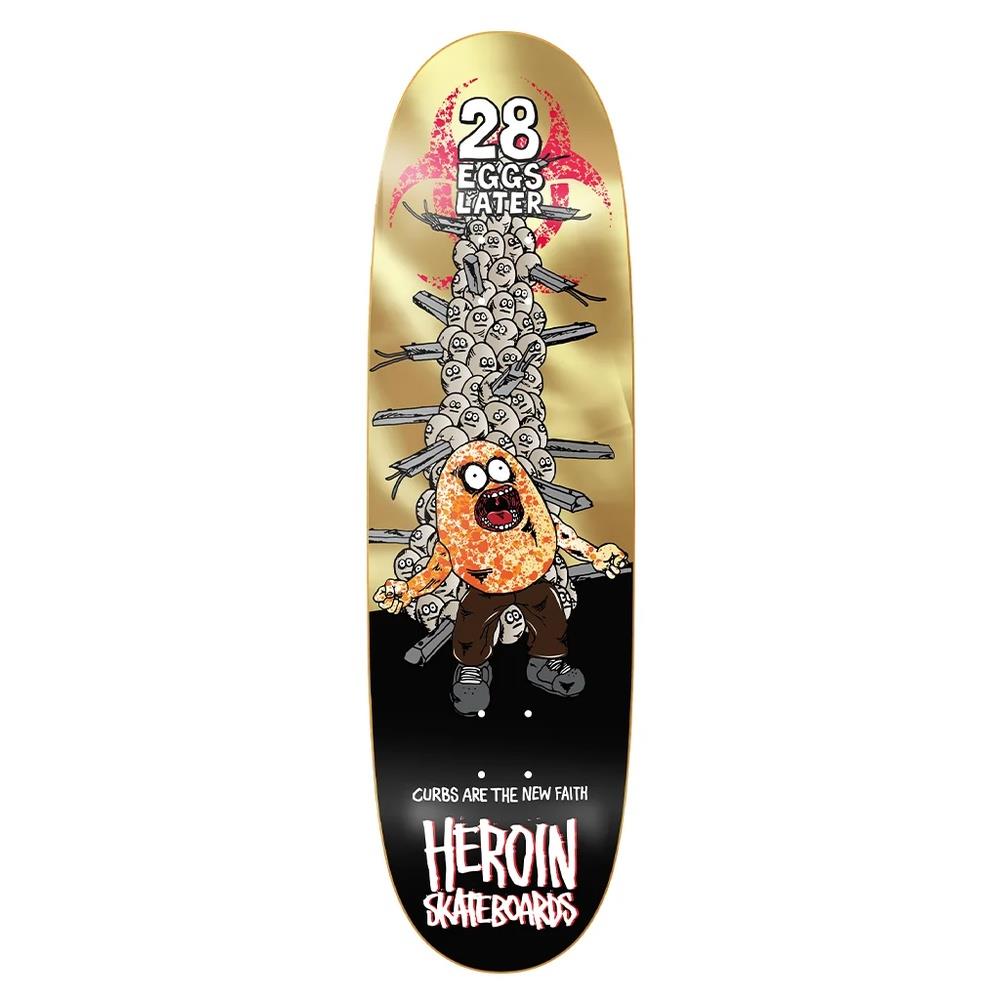 Heroin Skateboards 28 Eggs Skateboard Deck Gold Foil 9.0”