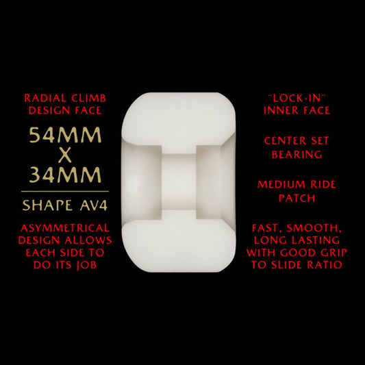 Powell Peralta Dragon Formula Skateboard Wheels Nano Rat 54mm x 34mm 93A V4 Off White Red