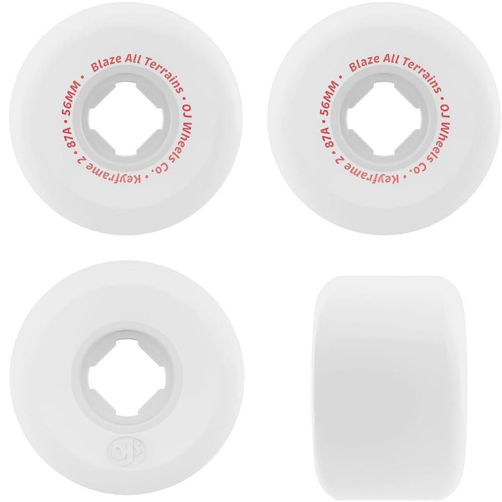 OJ Wheels Keyframe 2 Soft Skateboard Wheels White 87a 52mm