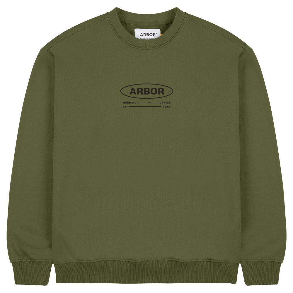 Arbor Skateboards Work Crewneck Sweatshirt Army Green
