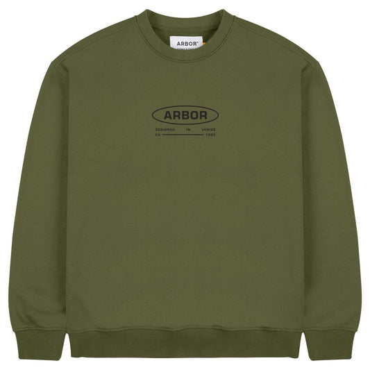 Arbor Skateboards Work Crewneck Sweatshirt Army Green