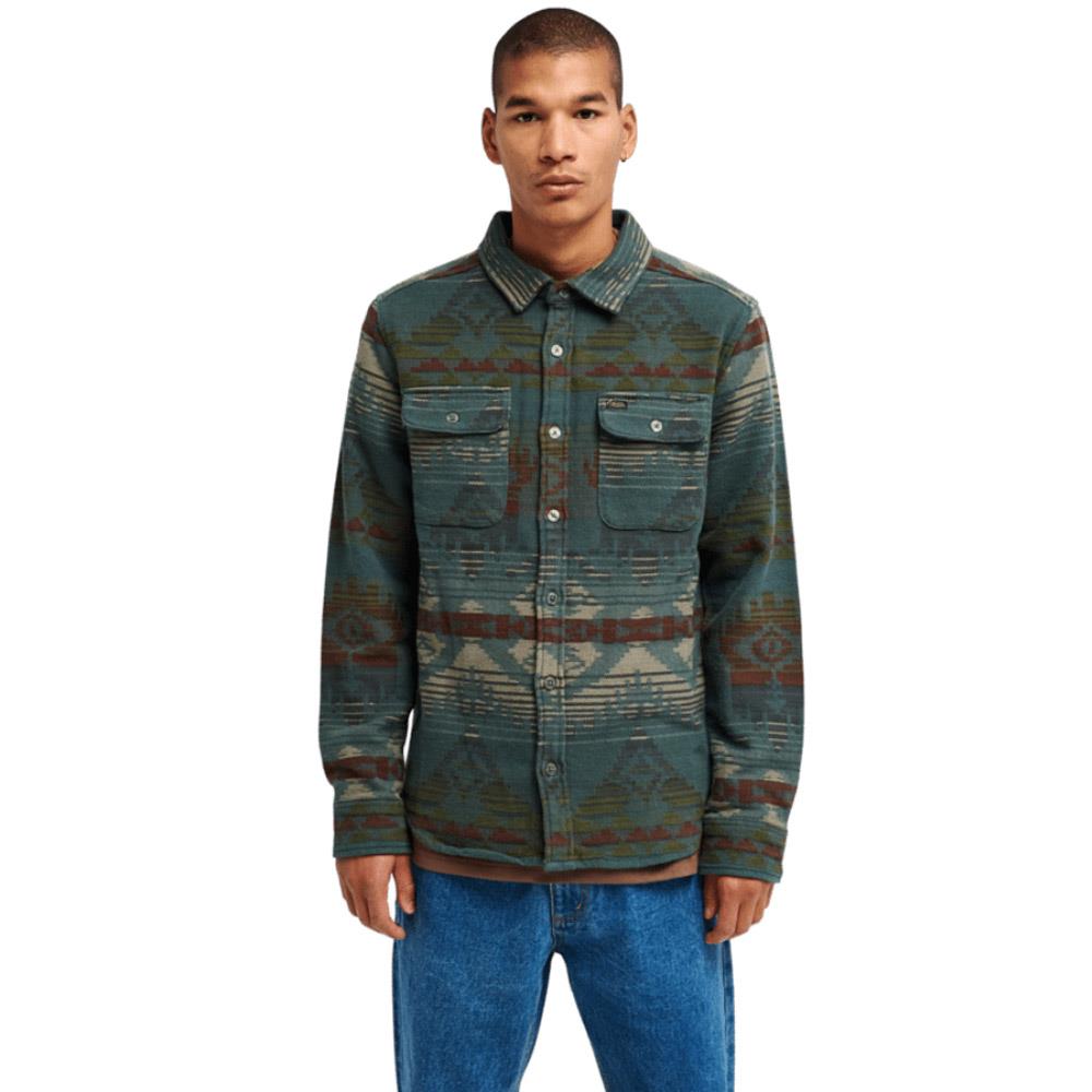 RVCA Dayshift Blanket Flannel Long Sleeve Shirt Hunter Green