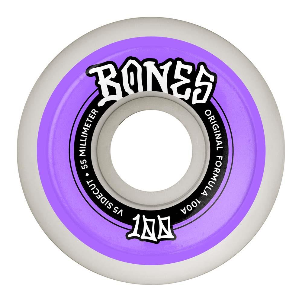 BONES™ OG Formula White Sidecuts V5 Skateboard Wheels 100A 55mm