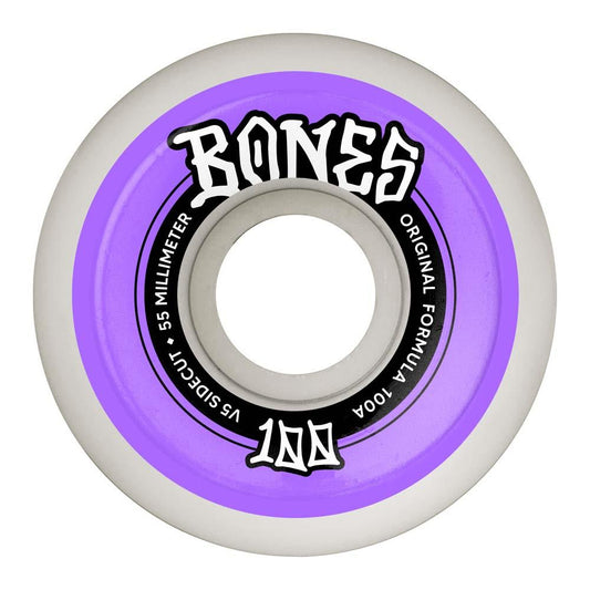 BONES™ OG Formula White Sidecuts V5 Skateboard Wheels 100A 55mm
