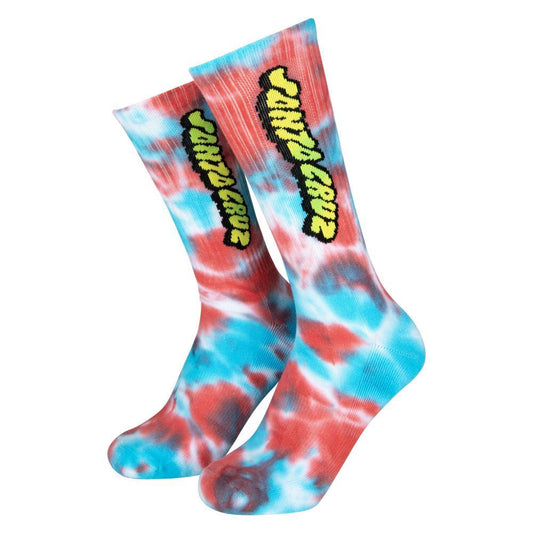 Santa Cruz Socks Comic Strip Trip Out Tie Dye UK 8-11