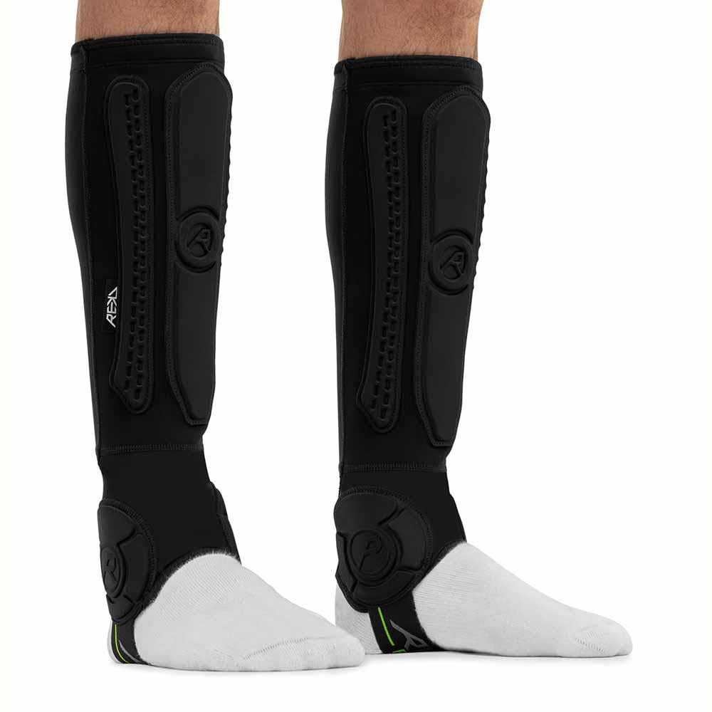 REKD Energy Covert Shin+Ankle Guards Black Long