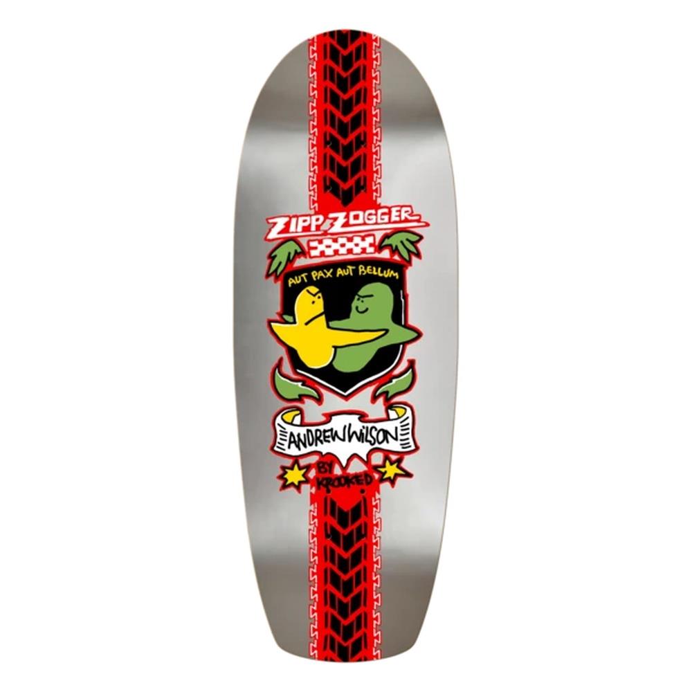 Krooked Wilson Pro Zogger Skateboard Deck Silver 10.75 "
