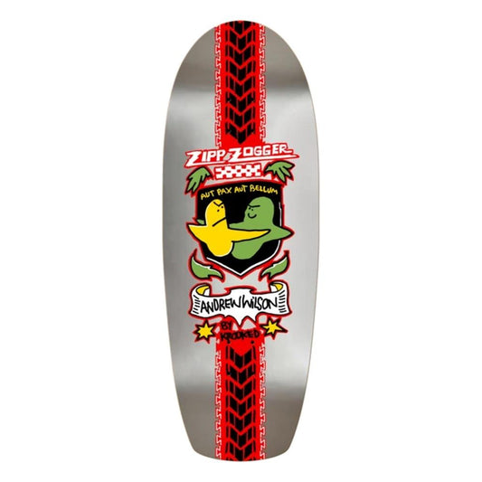 Krooked Wilson Pro Zogger Skateboard Deck Silver 10.75 "