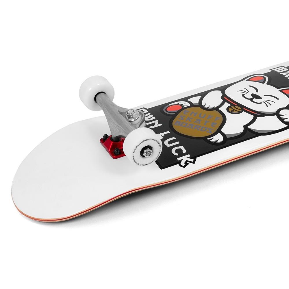 Enuff Lucky Cat Complete Skateboard 92A Medium Wheels White 8"