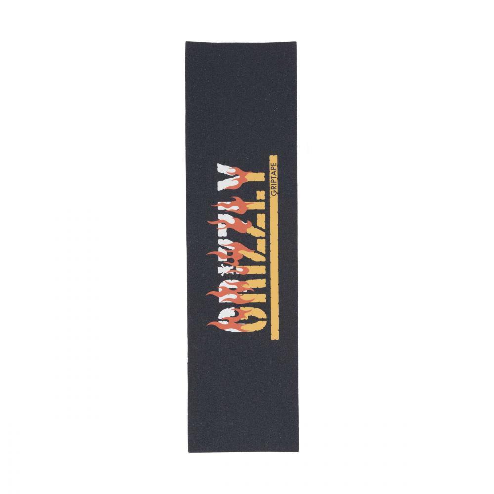 Grizzly Grip Grizzly On Fire Black Black Griptape Sheet 9"
