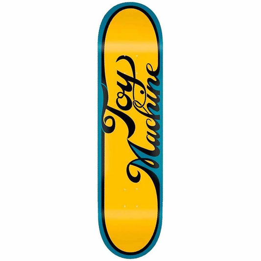 Toy Machine Cursive Yellow Skateboard Deck 8.38"