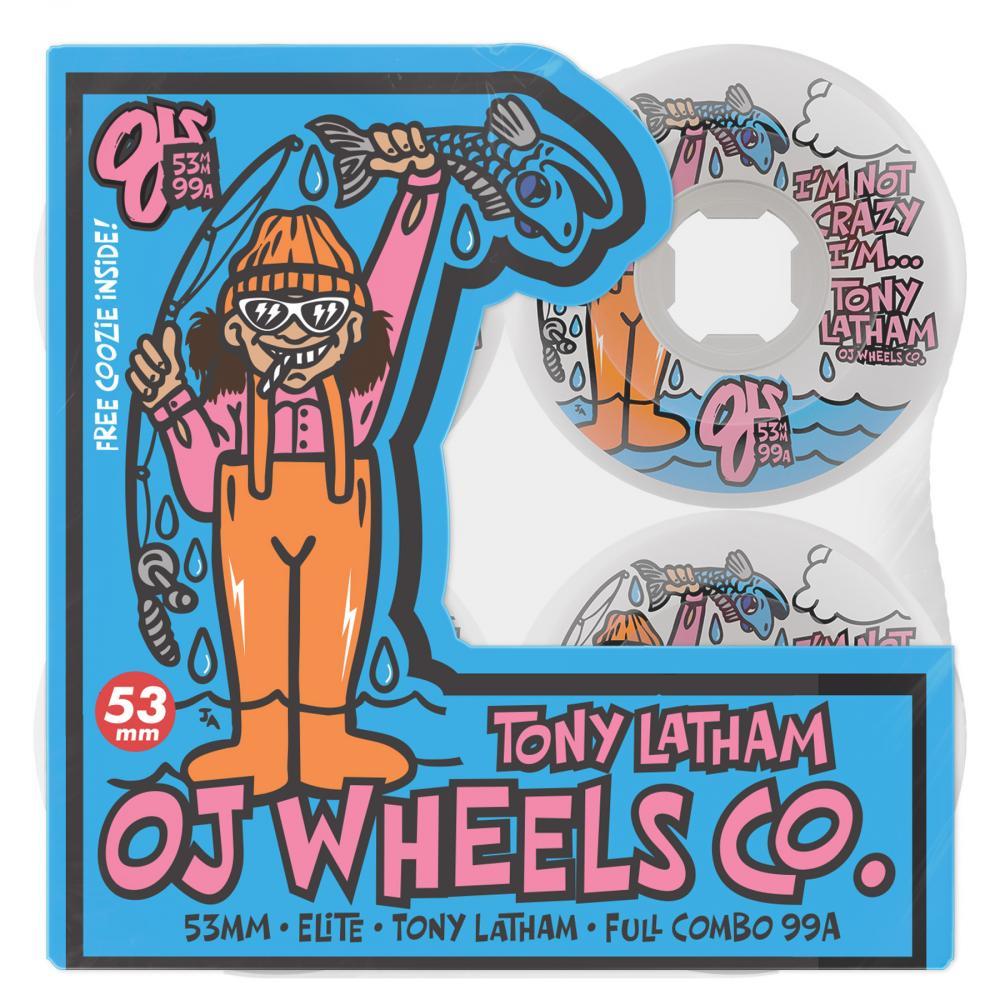 OJ Skateboard Wheels Tony Latham Elite Full Combo White 53mm