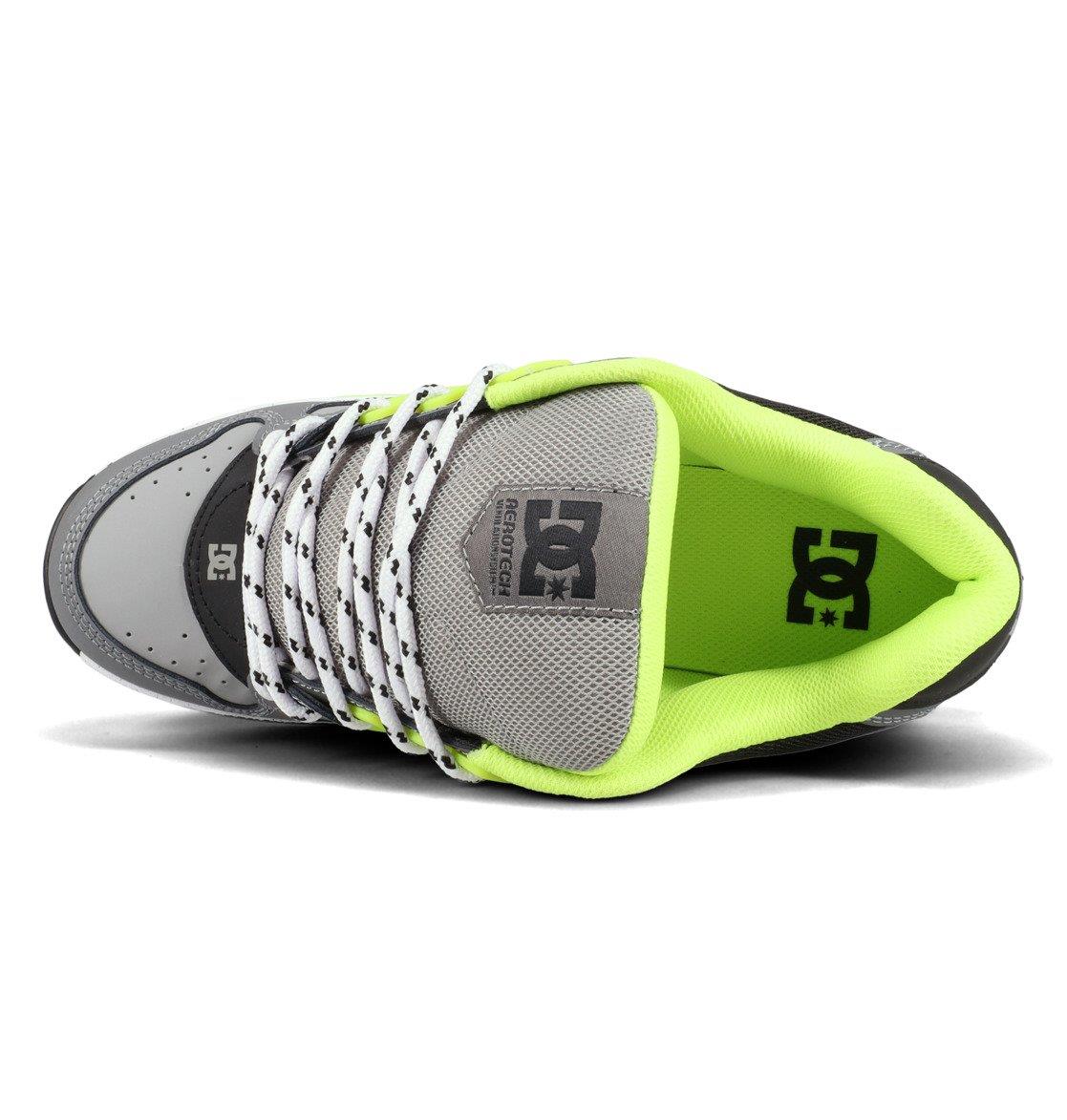 DC AT-2 Grey Black Lime Leather Skate Shoes