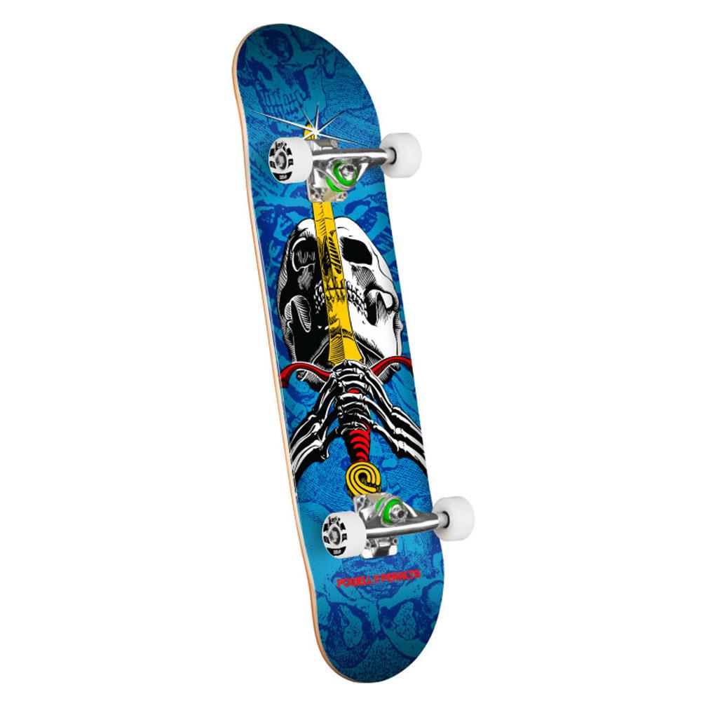 Powell Peralta Skull & Sword Factory Complete Skateboard  Blue 7.5"