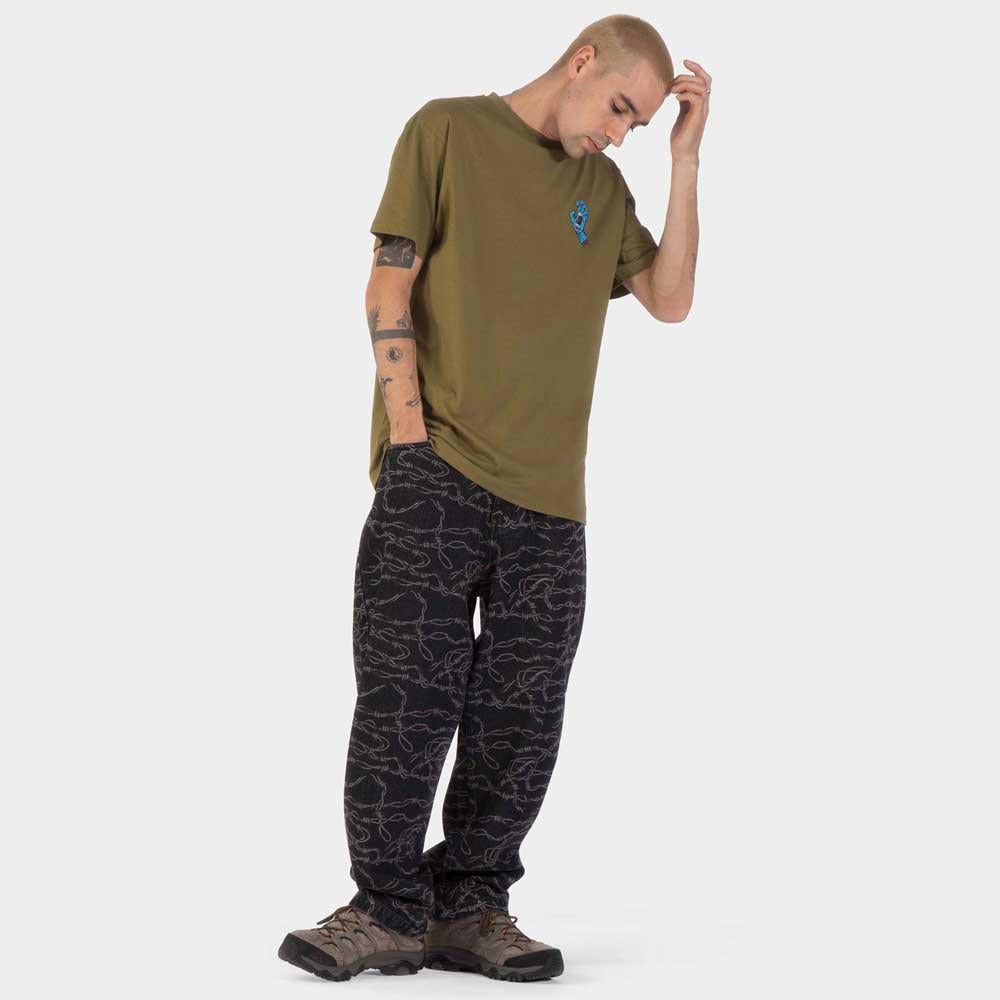 Santa Cruz Screaming Hand Chest T-Shirt Deep Olive