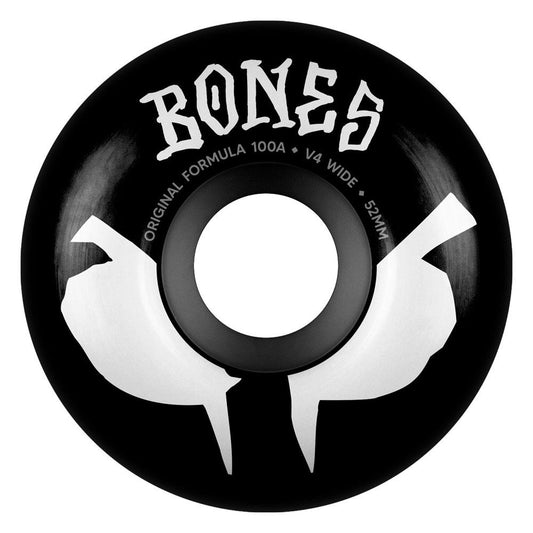 BONES Skateboard Wheels Original Formula V4 Wide Black SP26 52mm 100A