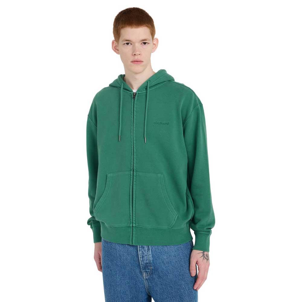 Element Lowcase Pigment Zip Hooded Sweatshirt Fir Green