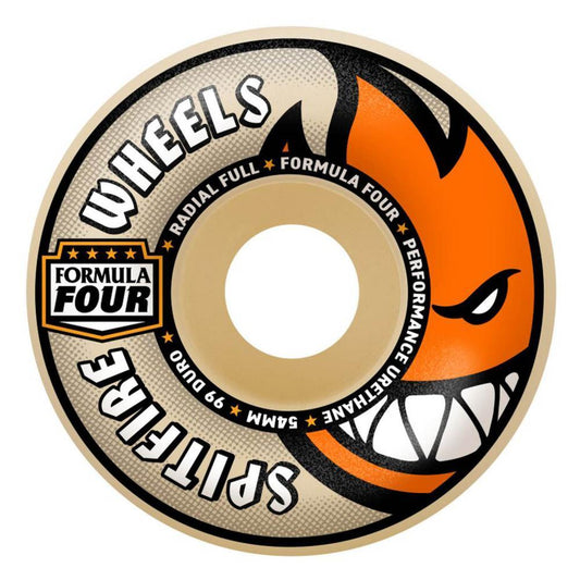 Spitfire Skateboard Wheels Formula Four Radial Full Natural 54mm