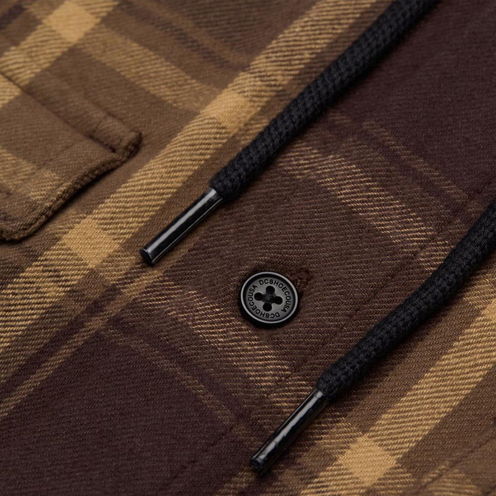 DC Shoe Co Ruckus Coffee Bean Brown Hooded Long Sleeve Shirt
