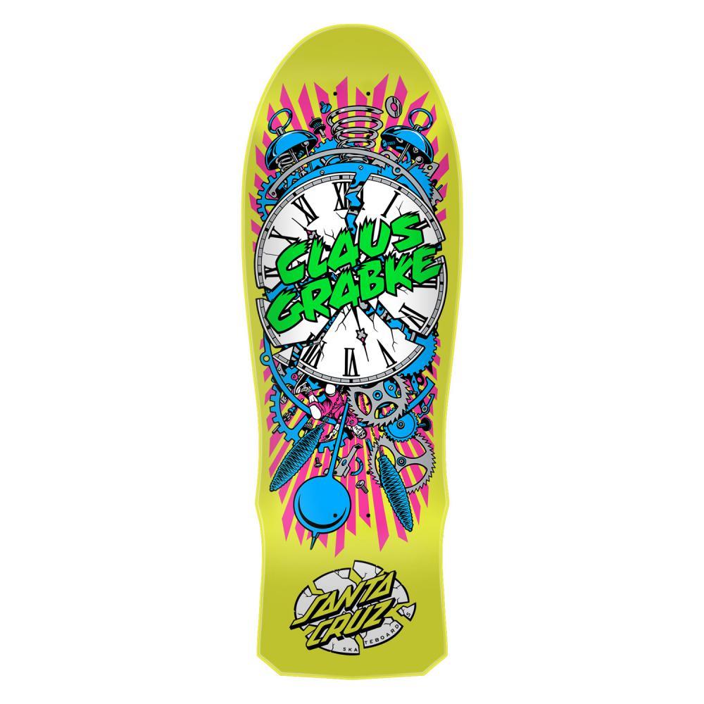 Santa Cruz Reissue Skateboard Deck Grabke Exploding Clock Green/Multi 10.04"