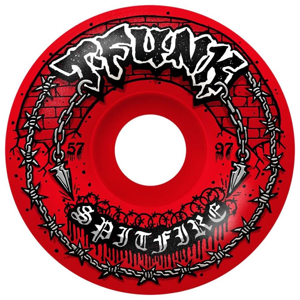 Spitfire T-Funk Raw Formula 4 Skateboard Wheels 97a Radial Full 57mm Red
