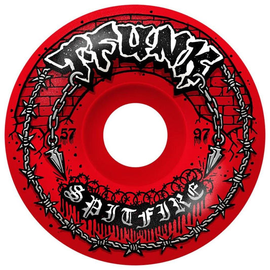 Spitfire T-Funk Raw Formula 4 Skateboard Wheels 97a Radial Full 57mm Red
