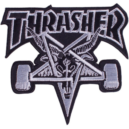 Thrasher Magazine Skate Goat Black Silver Patch 4"