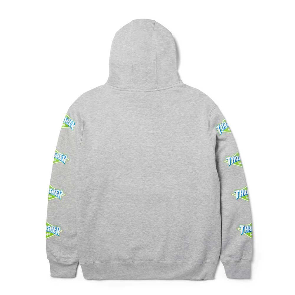 HUF x Thrasher Logo Pullover Hooded Sweatshirt Heather Grey