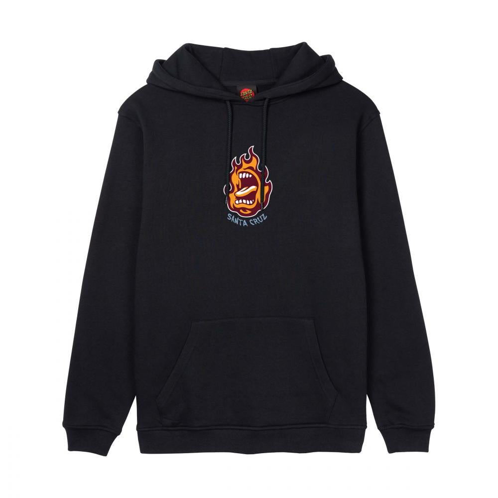 Santa Cruz Skateboards Hooded Sweatshirt Screaming Flame Front Black
