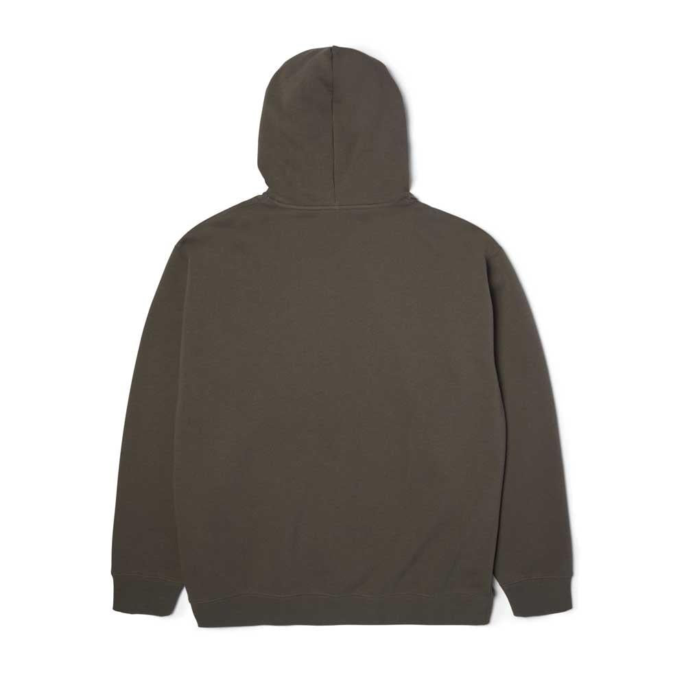 Huf Box Logo Pullover Hooded Sweatshirt Dark Earth Brown